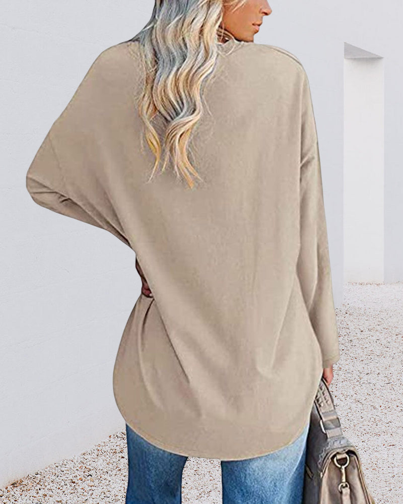 V-Neck Long Sleeve Blouse