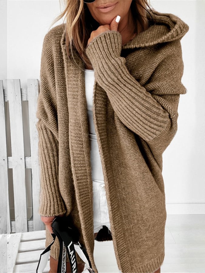 Women's Oversized Knit Cardigan | Hooded & Cozy