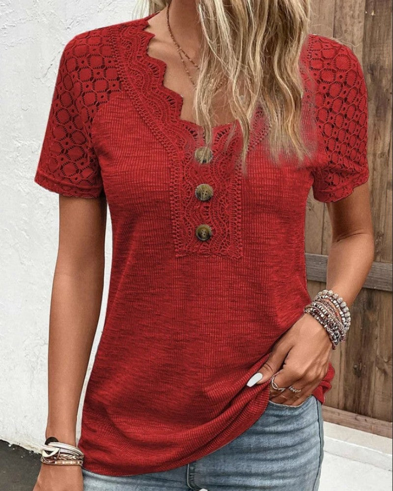 Nienke | Lace T-shirt with short sleeves