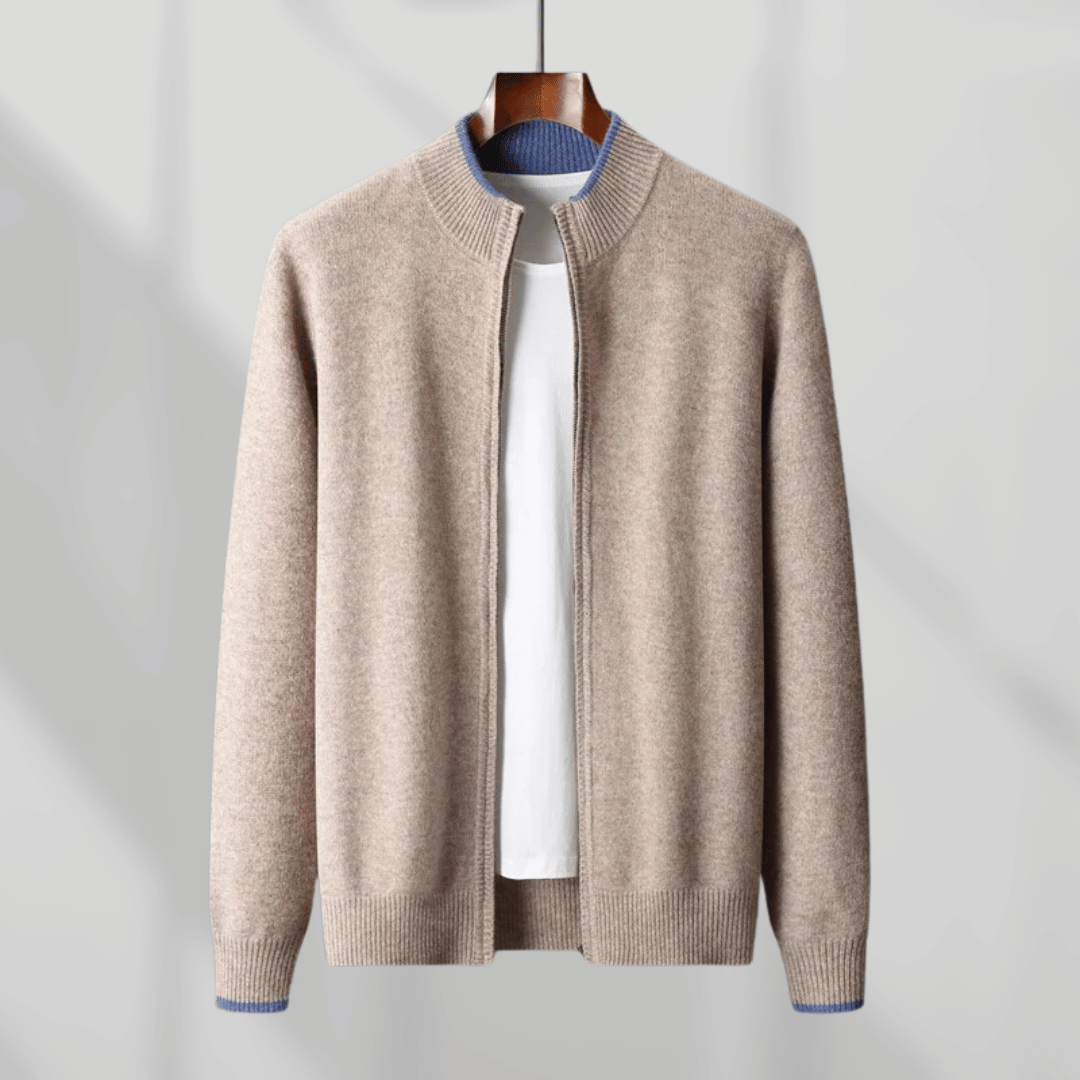 Men's Cashmere Zip Cardigan | Soft & Elegant