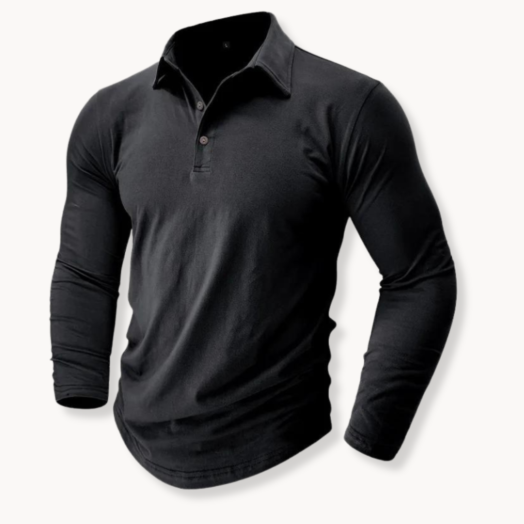 Casual Long-sleeved Polo Shirt