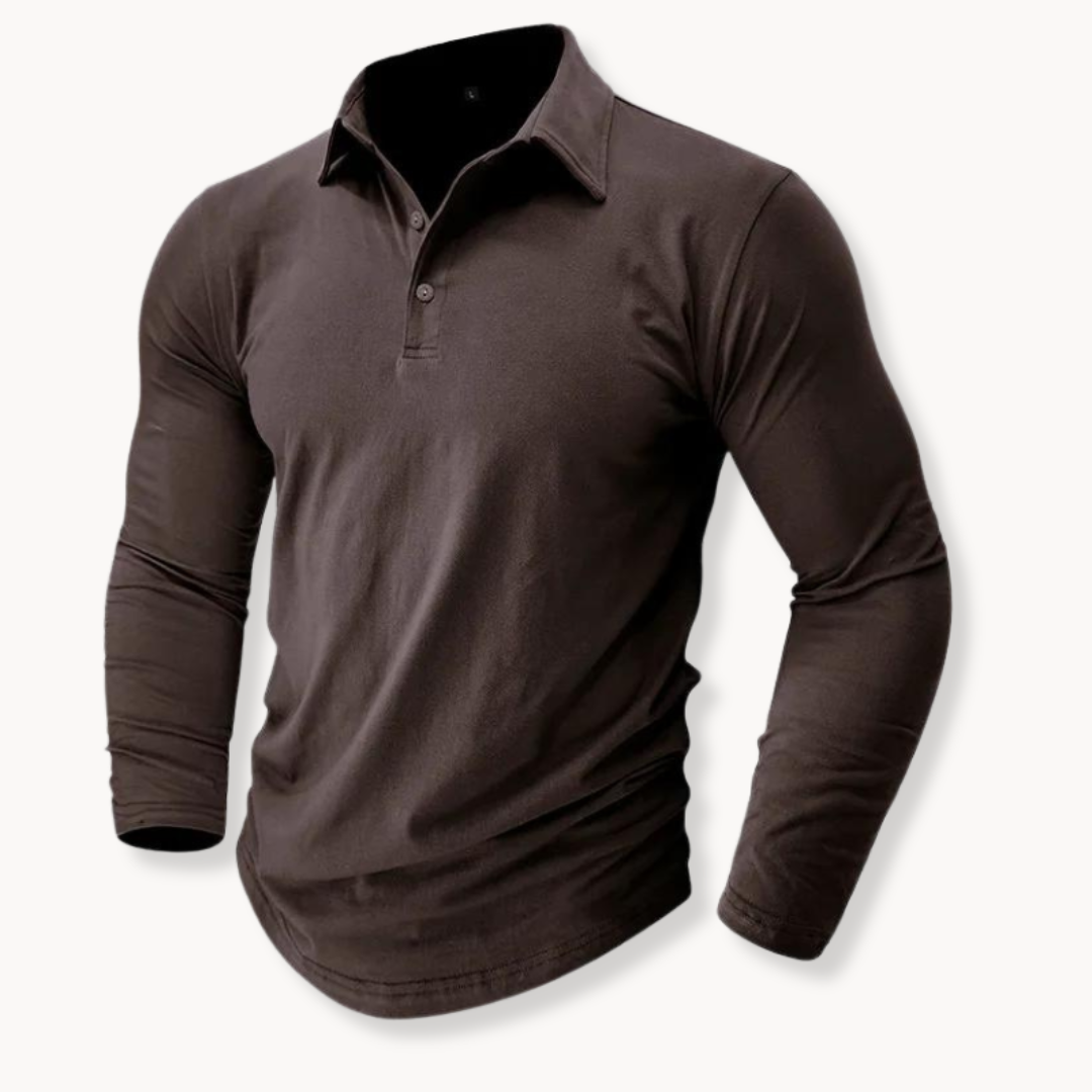 Casual Long-sleeved Polo Shirt