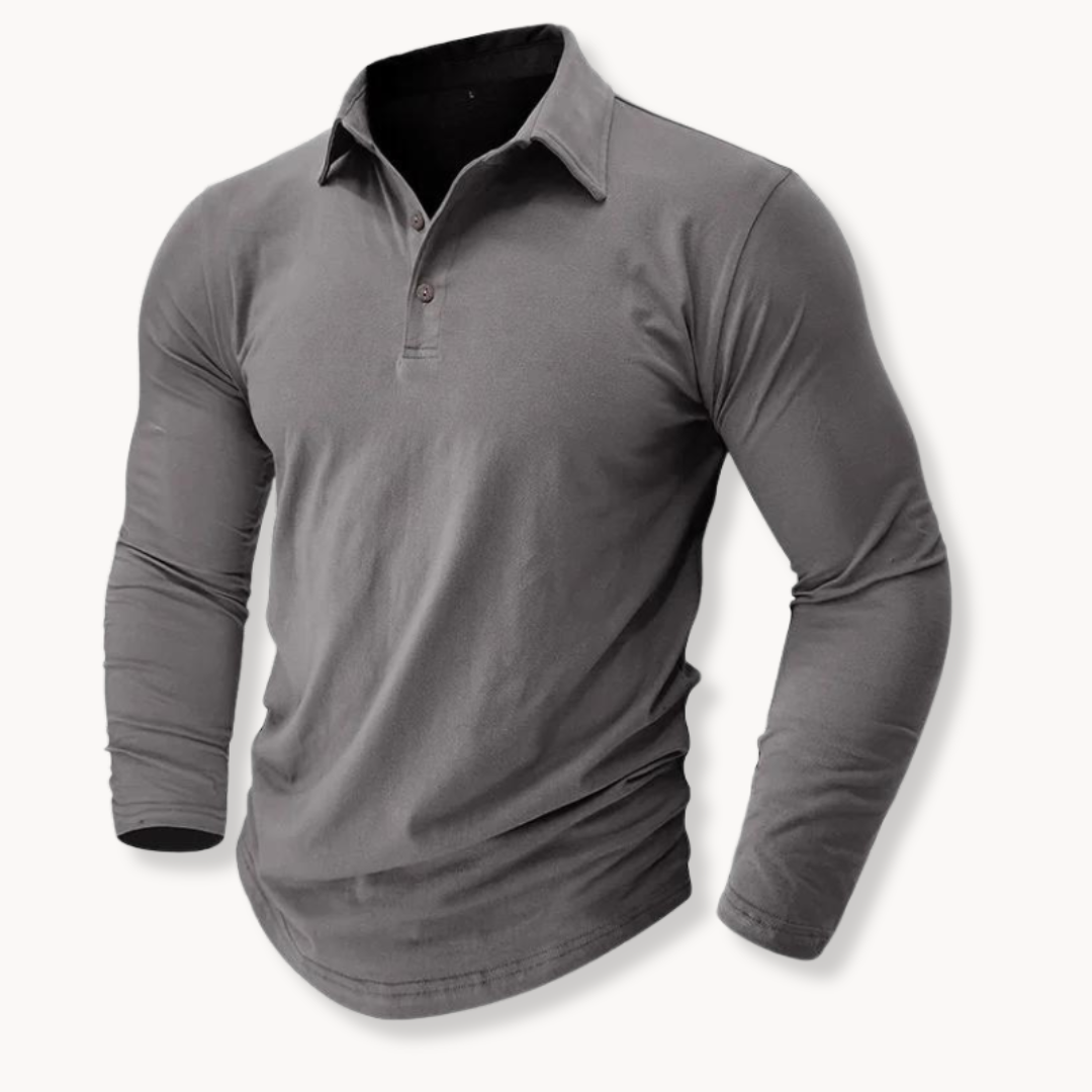 Casual Long-sleeved Polo Shirt