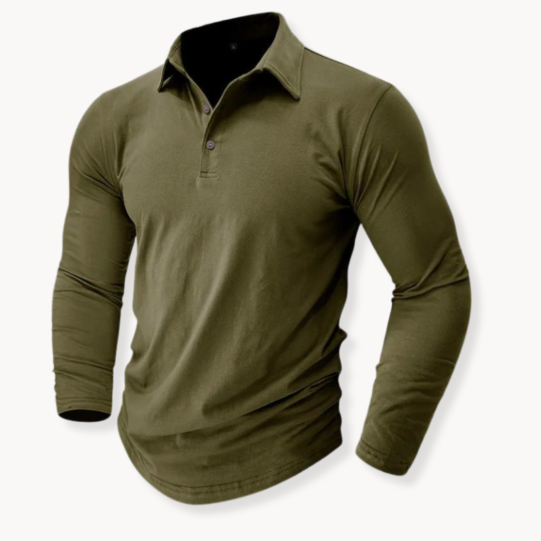 Casual Long-sleeved Polo Shirt