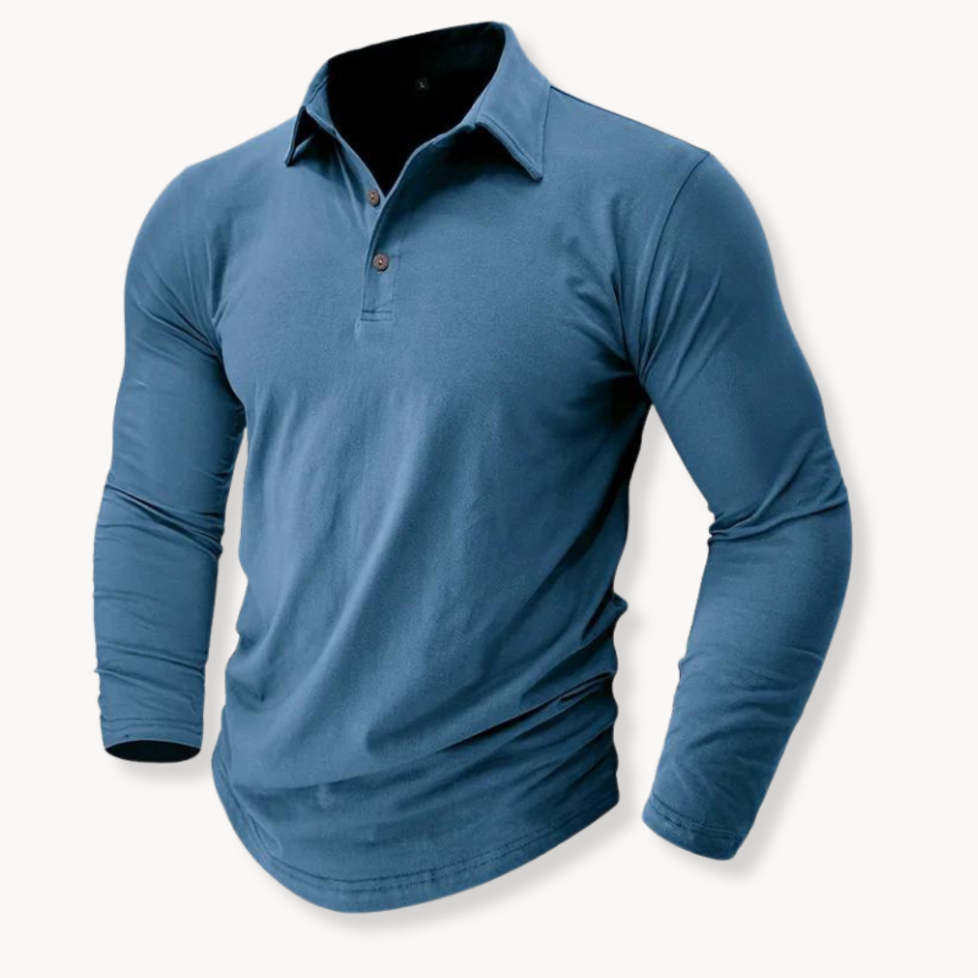 Casual Long-sleeved Polo Shirt