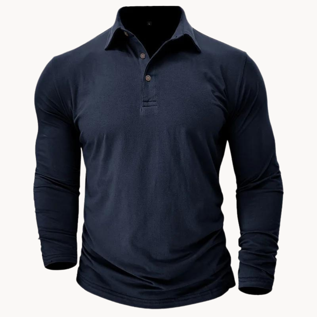 Casual Long-sleeved Polo Shirt