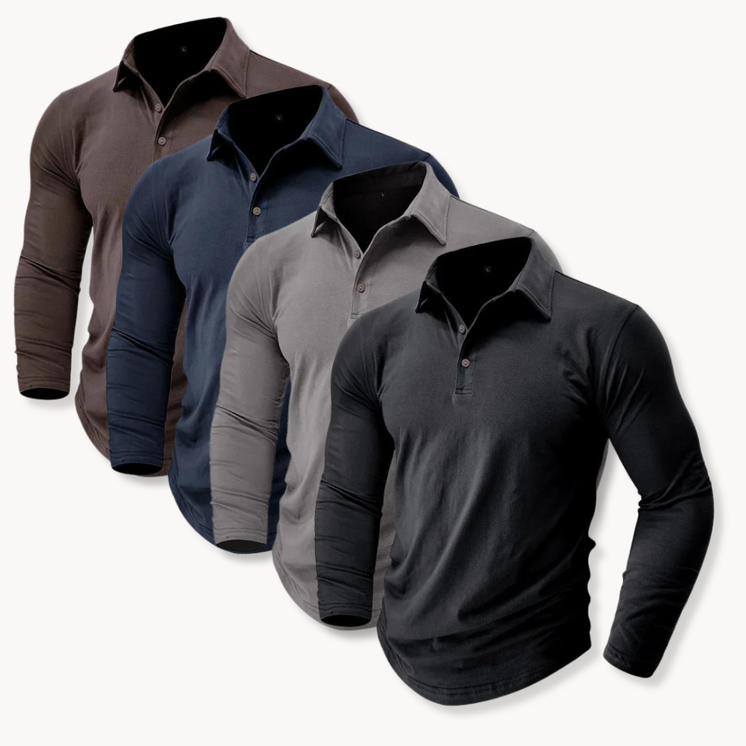 Casual Long-sleeved Polo Shirt