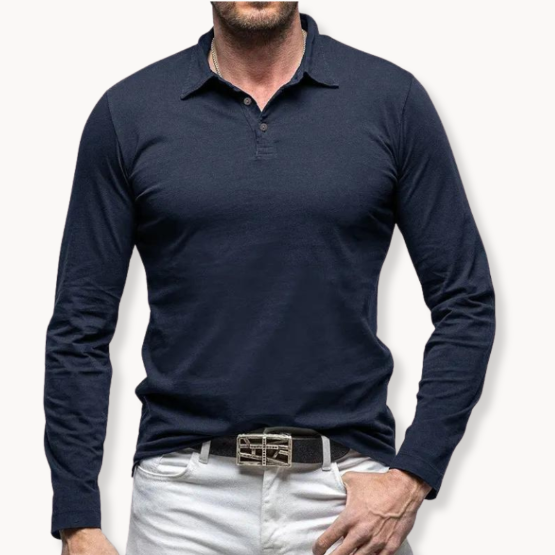 Casual Long-sleeved Polo Shirt