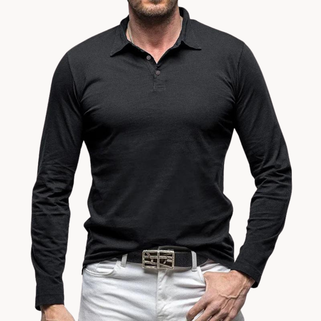 Casual Long-sleeved Polo Shirt