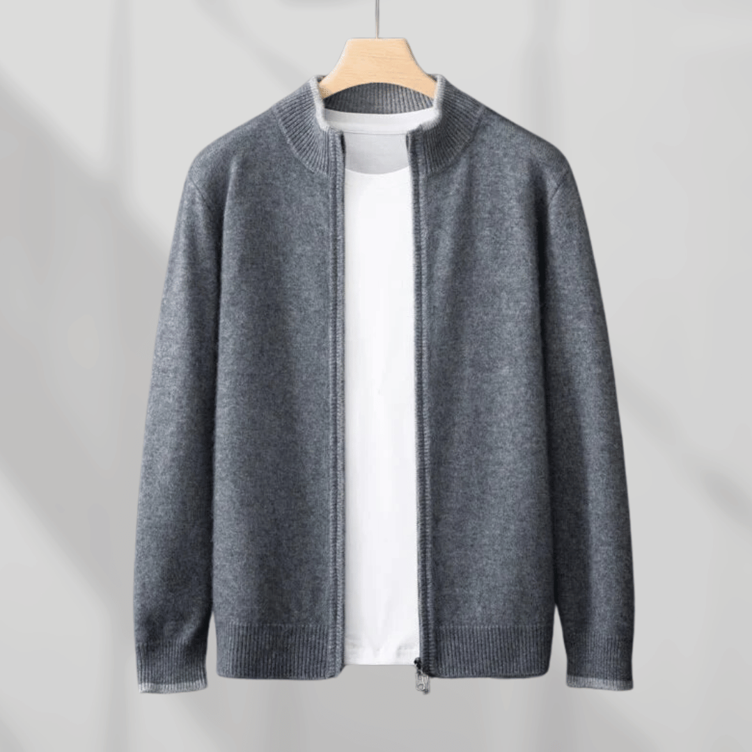 Men's Cashmere Zip Cardigan | Soft & Elegant