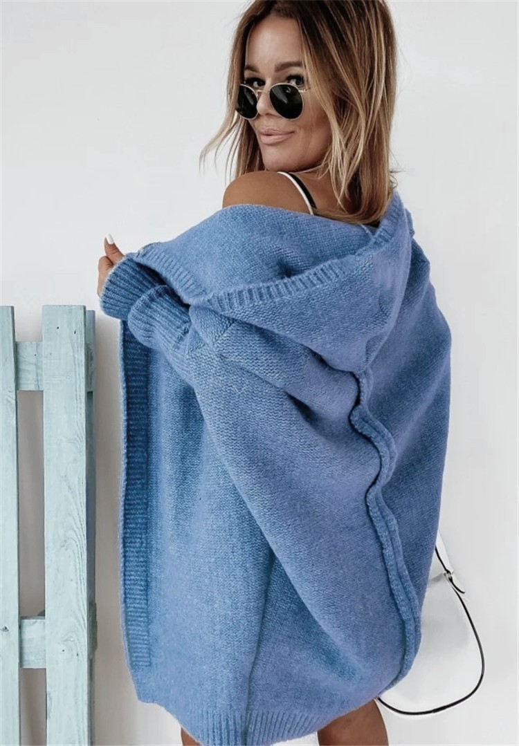 Women's Oversized Knit Cardigan | Hooded & Cozy