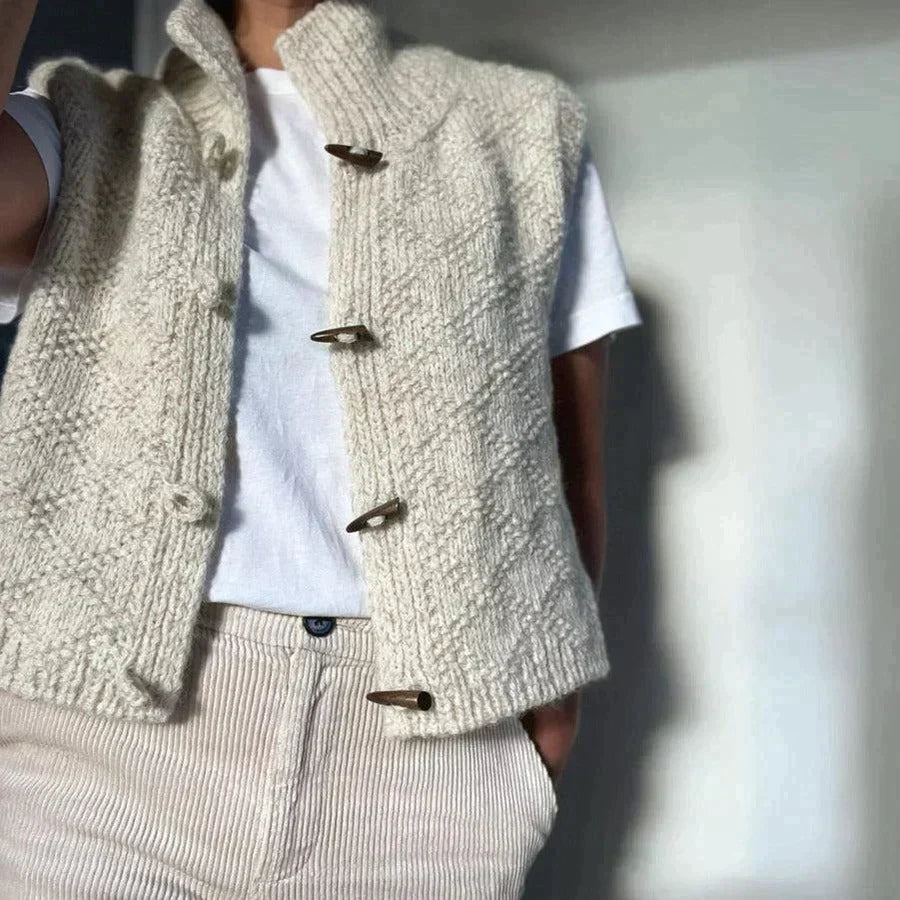 Hand-Knit Wool Vest | Vintage-Inspired Warmth