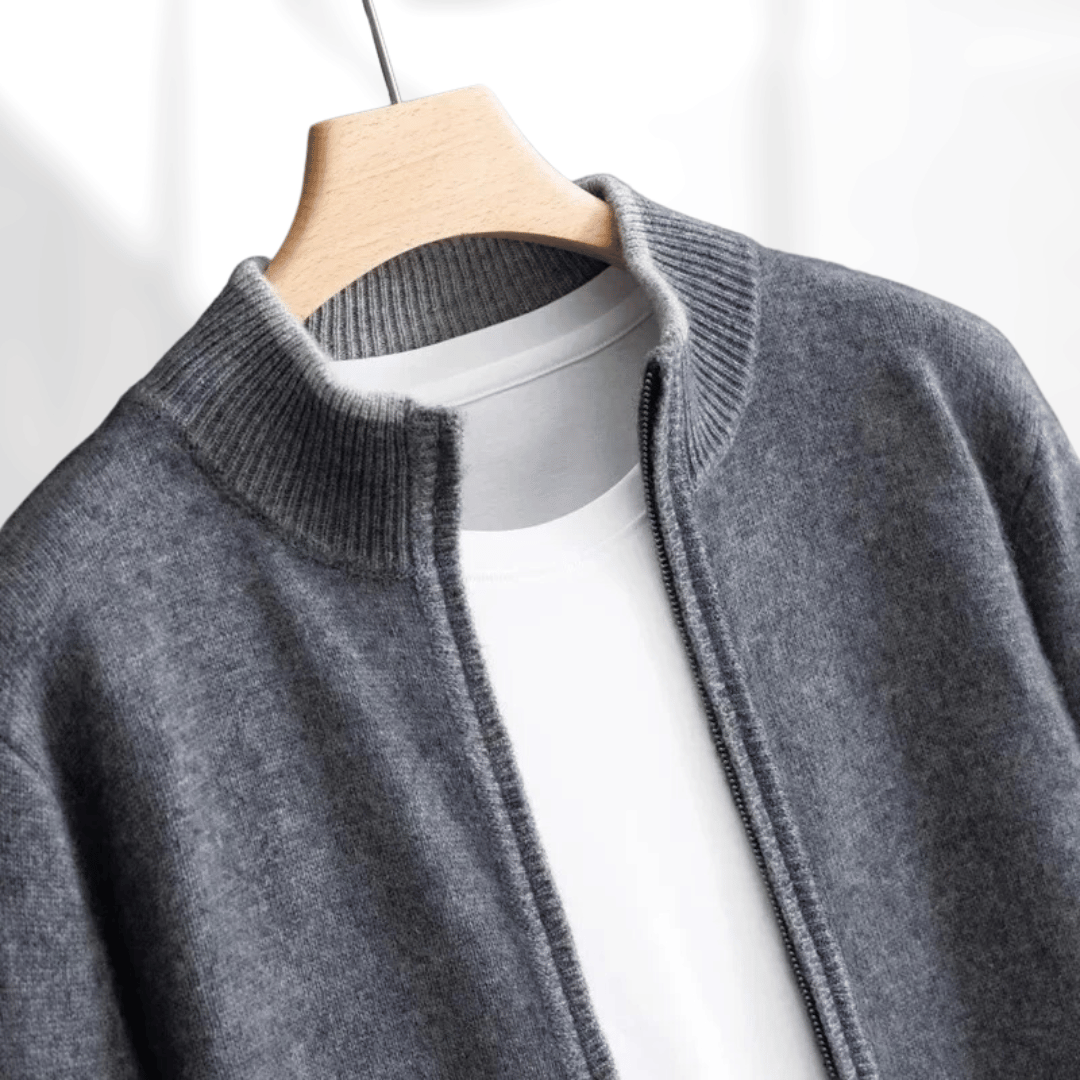 Men's Cashmere Zip Cardigan | Soft & Elegant