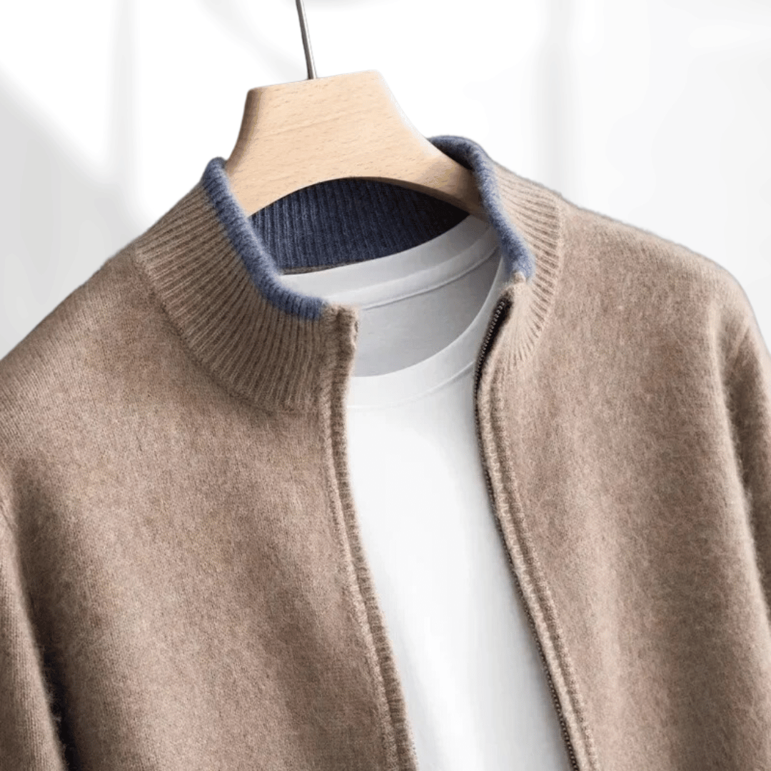 Men's Cashmere Zip Cardigan | Soft & Elegant