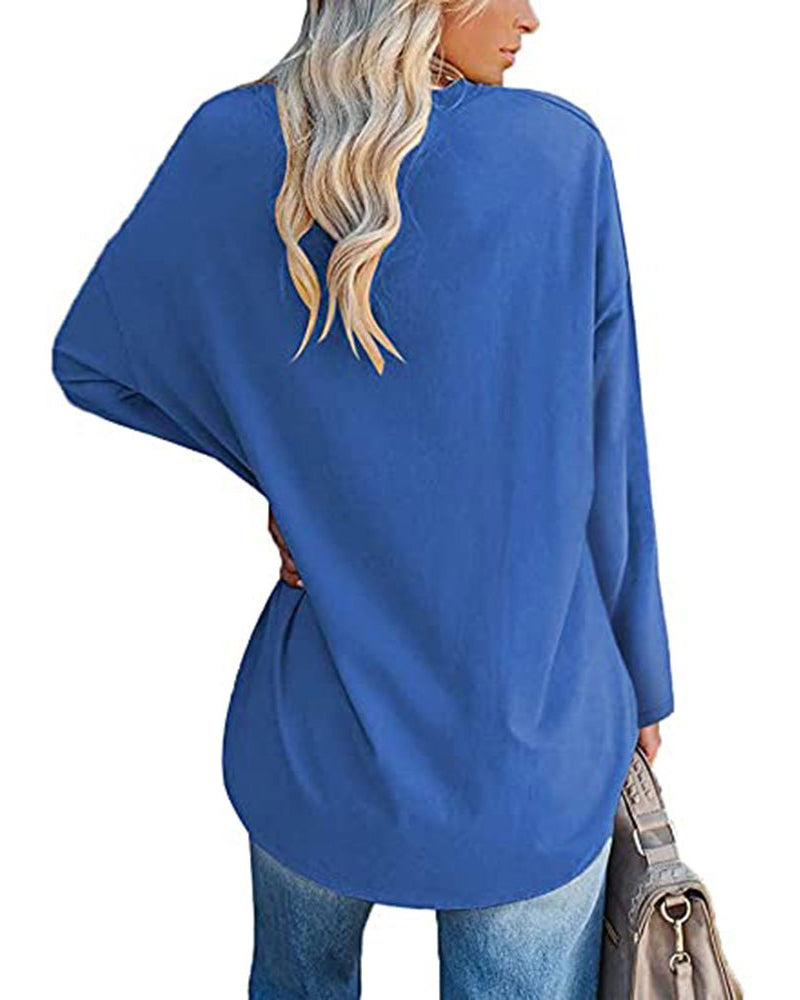 V-Neck Long Sleeve Blouse