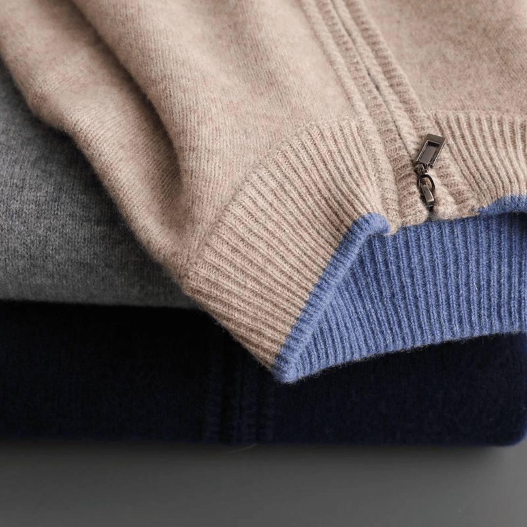 Men's Cashmere Zip Cardigan | Soft & Elegant