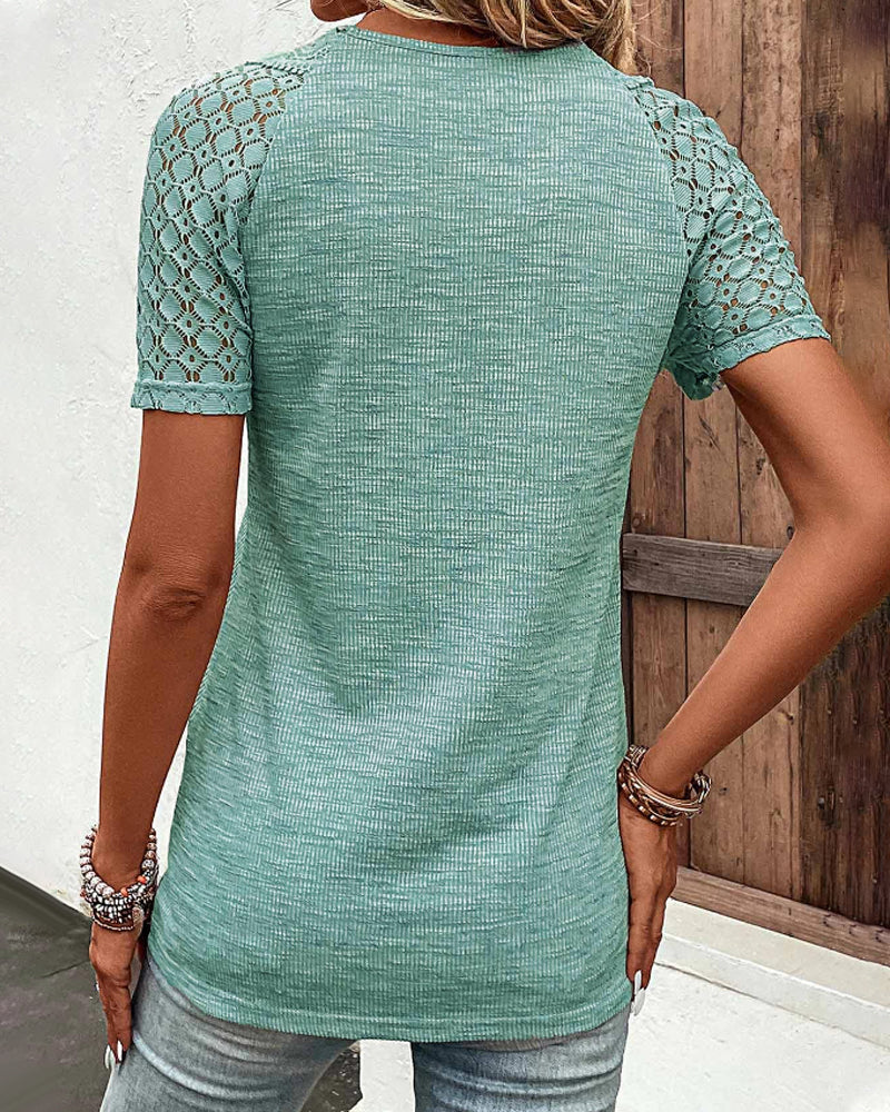 Nienke | Lace T-shirt with short sleeves