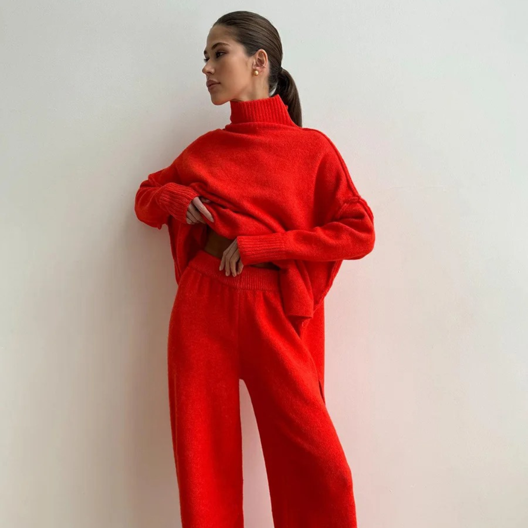 Mila | Soft Turtleneck Sweater and Knit Pants Set