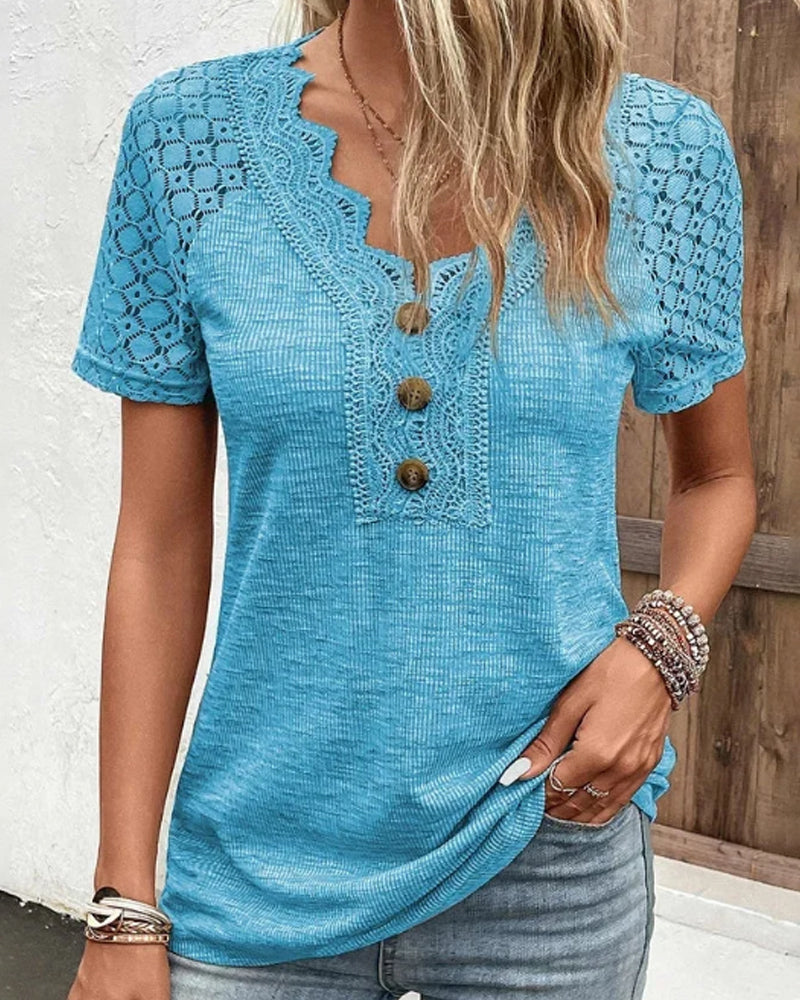 Nienke | Lace T-shirt with short sleeves