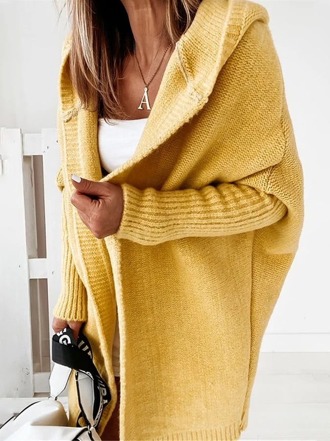 Women's Oversized Knit Cardigan | Hooded & Cozy