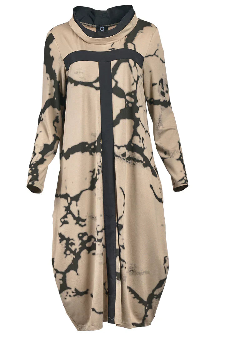 Casual Long Sleeve Maxi Dress | Abstract Print