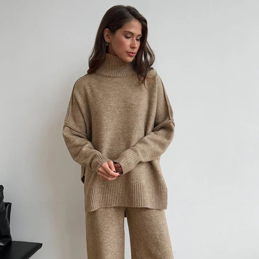 Mila | Soft Turtleneck Sweater and Knit Pants Set