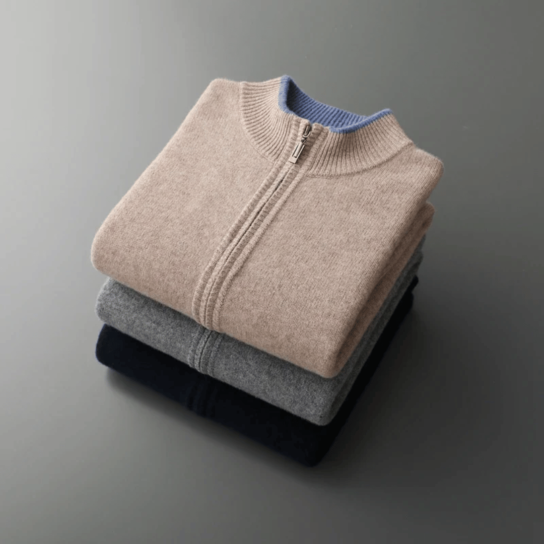 Men's Cashmere Zip Cardigan | Soft & Elegant