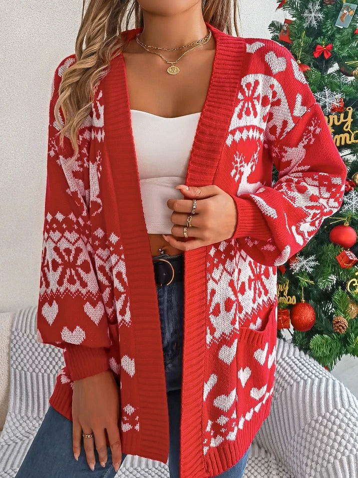 Christmas Knit Cardigan | Festive Reindeer Design