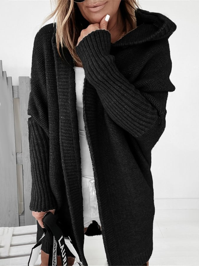 Women's Oversized Knit Cardigan | Hooded & Cozy