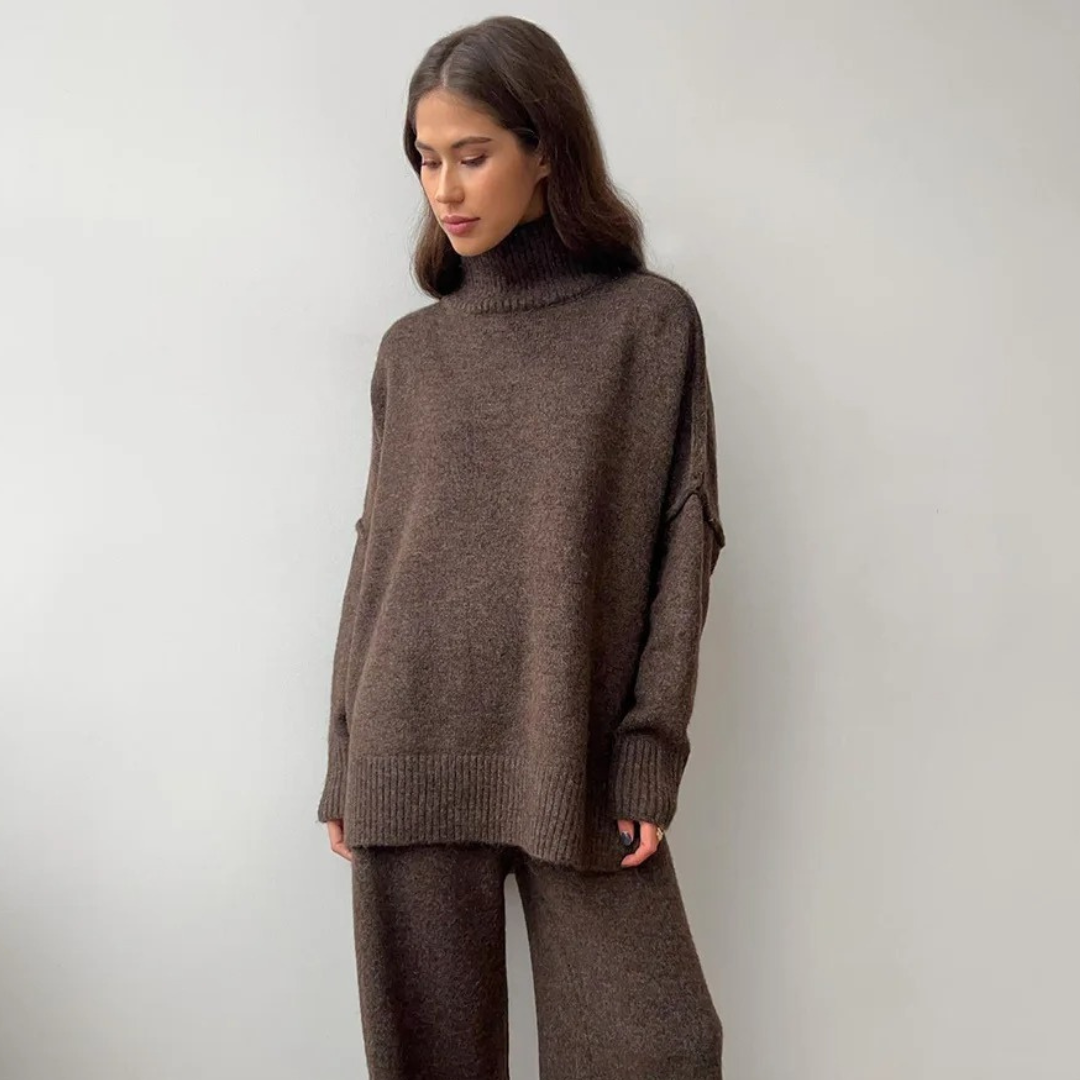 Mila | Soft Turtleneck Sweater and Knit Pants Set