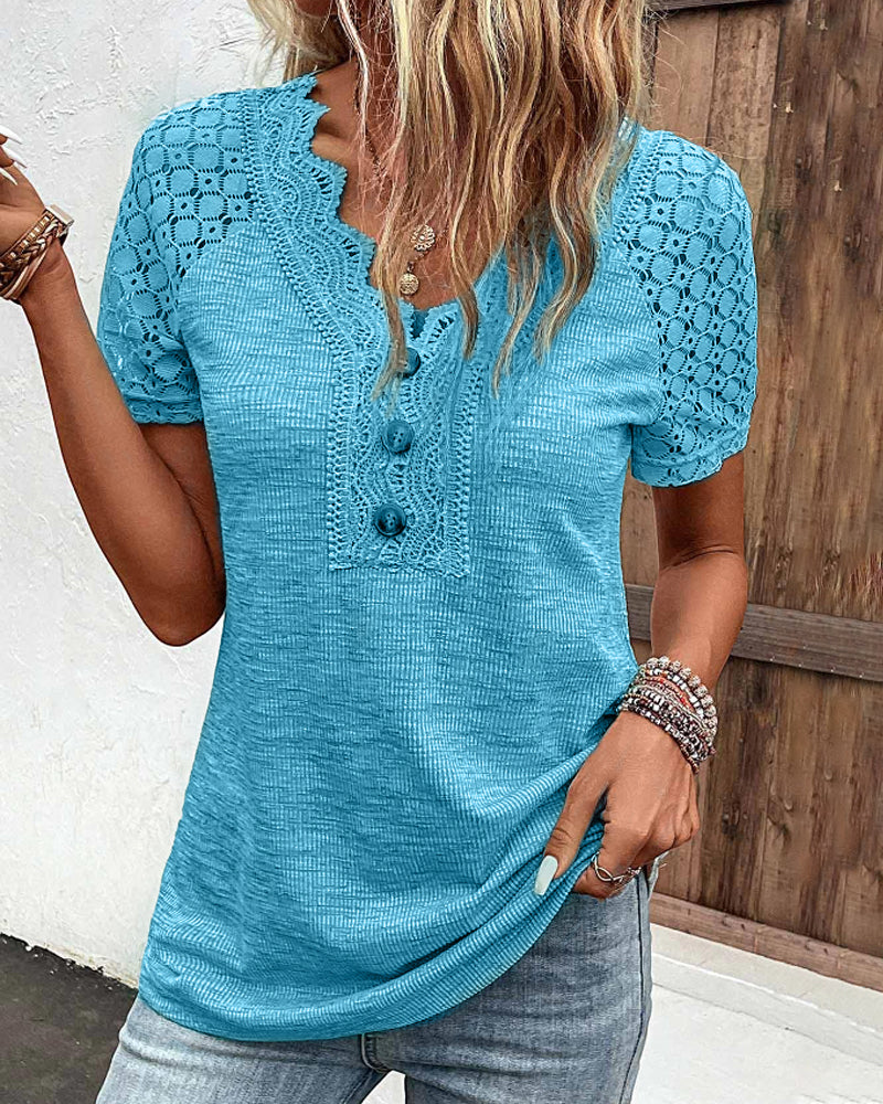 Nienke | Lace T-shirt with short sleeves