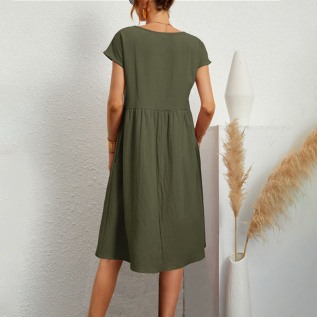 Casual A-Line Midi Dress | Comfortable & Stylish