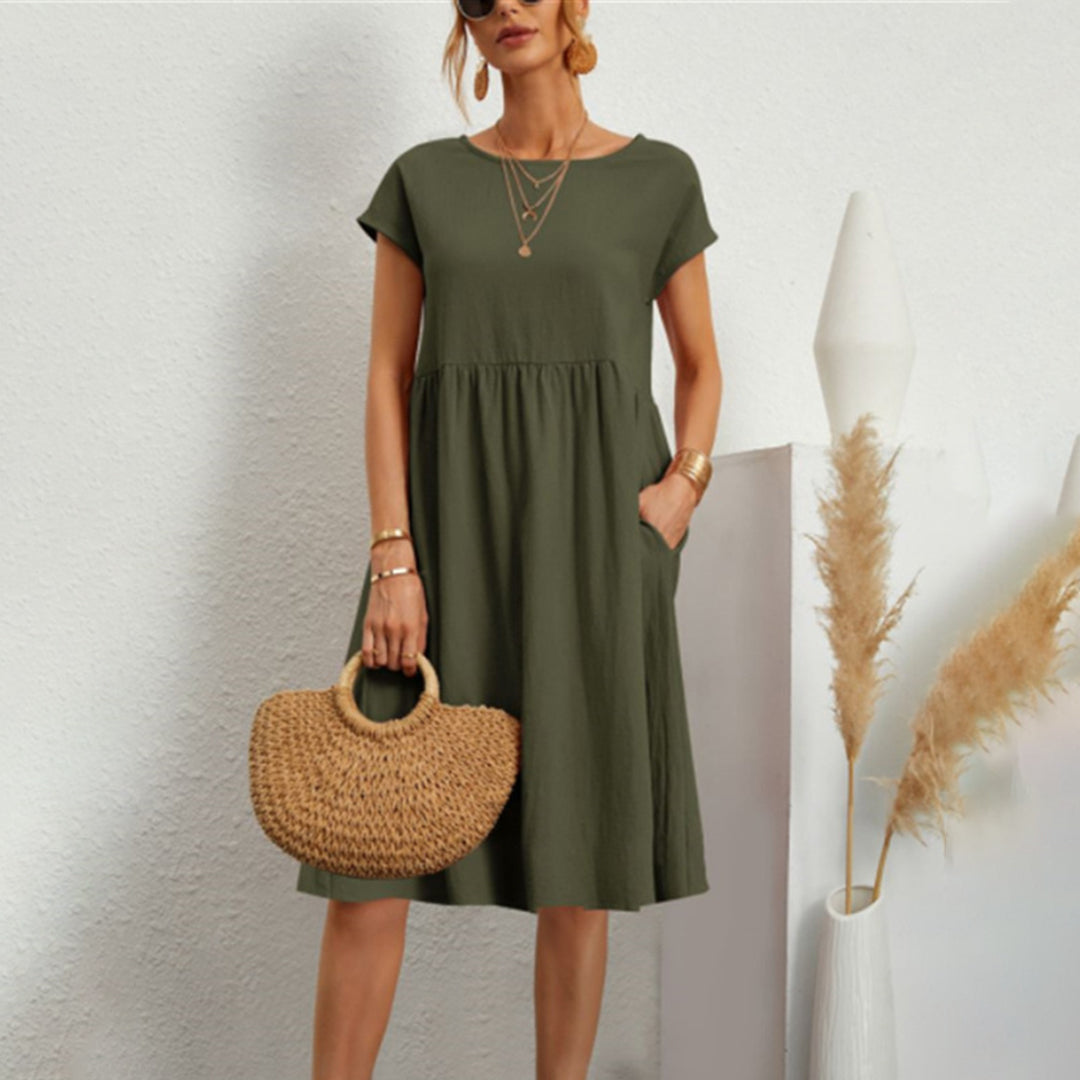 Casual A-Line Midi Dress | Comfortable & Stylish