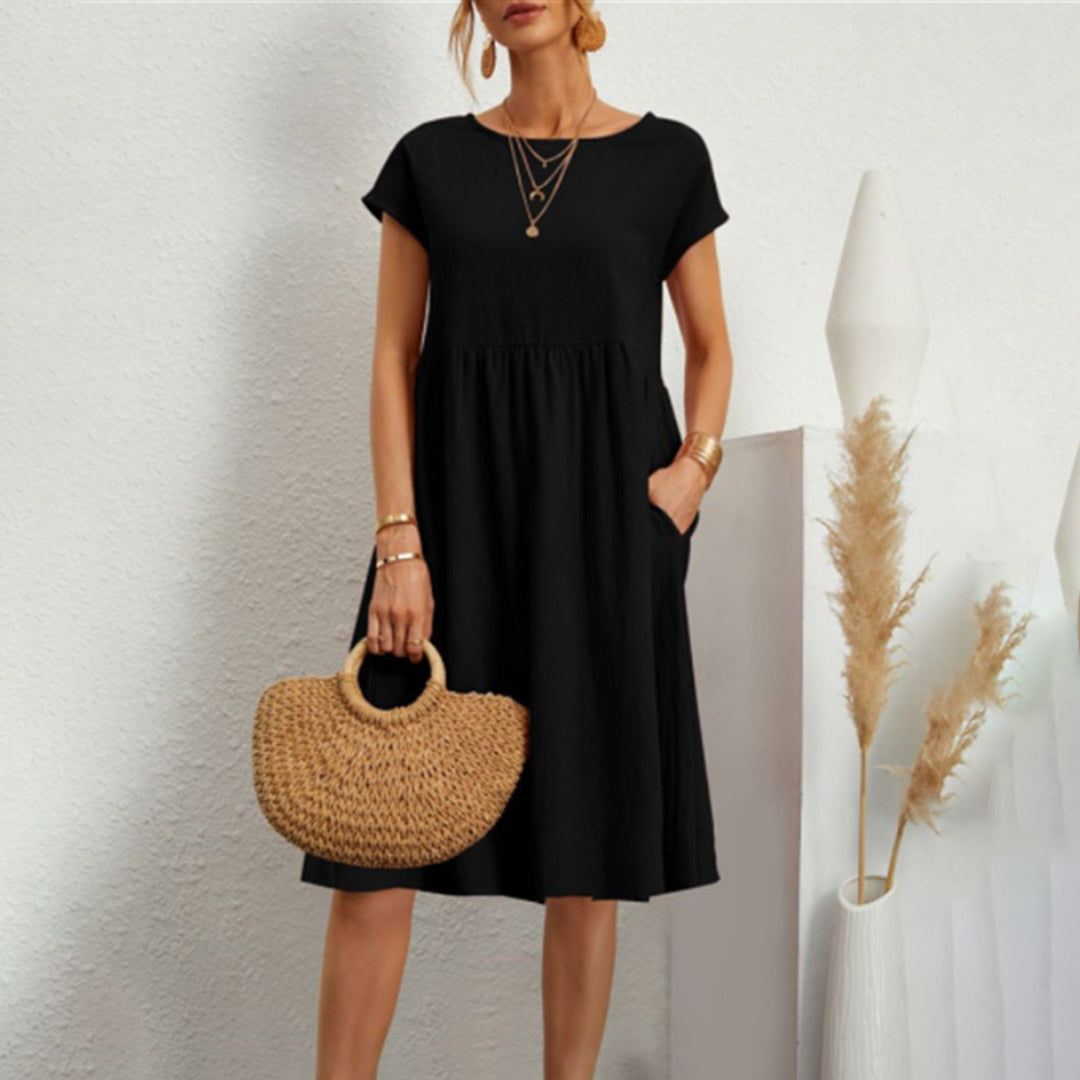 Casual A-Line Midi Dress | Comfortable & Stylish