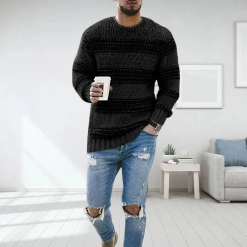 Men's Knitted Sweater | Casual Striped Design