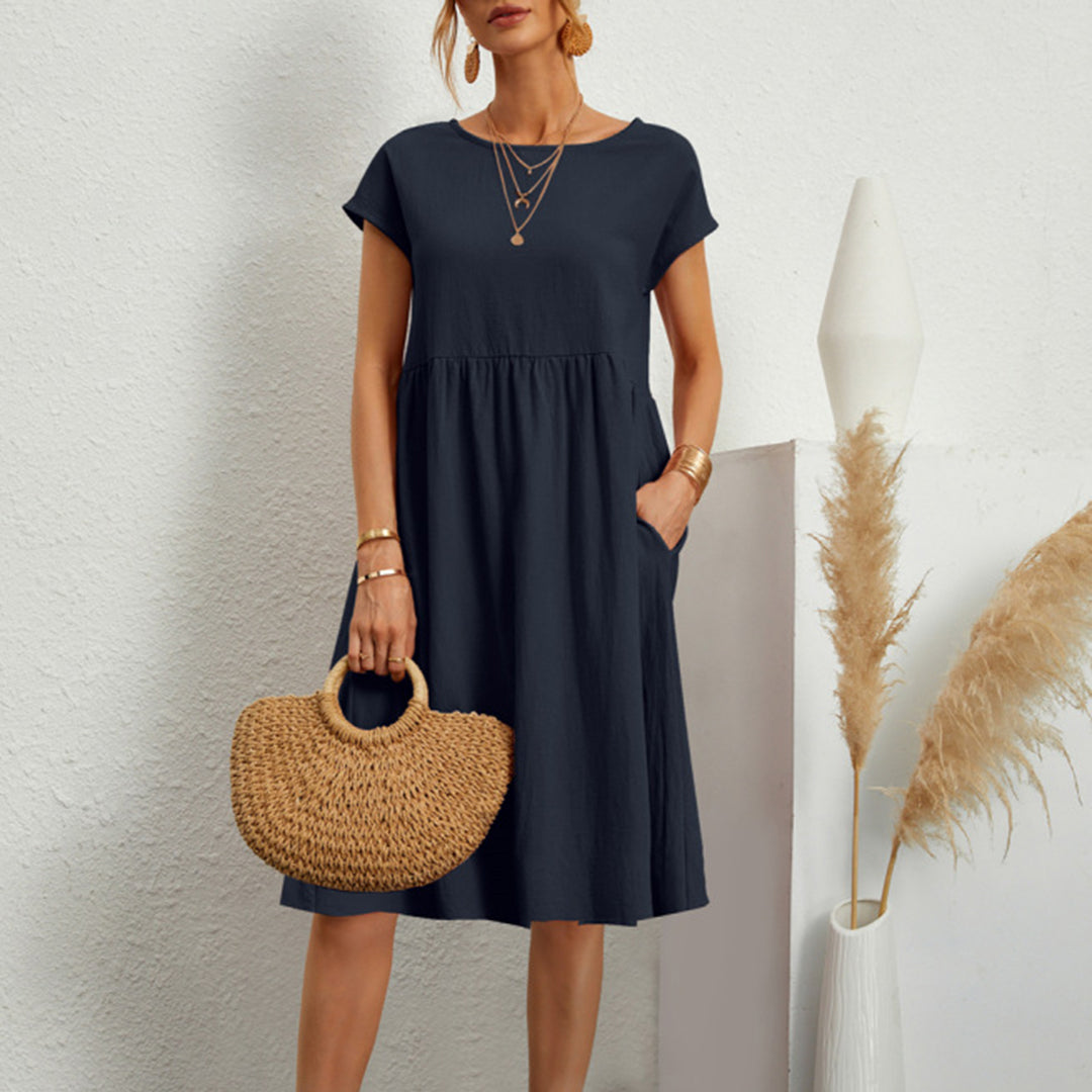 Casual A-Line Midi Dress | Comfortable & Stylish