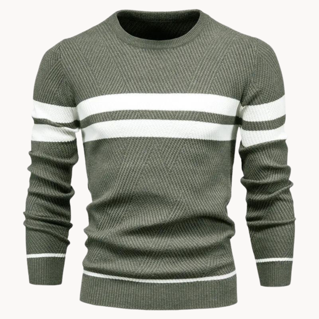 Rinku | Striped Cotton Crewneck Sweater