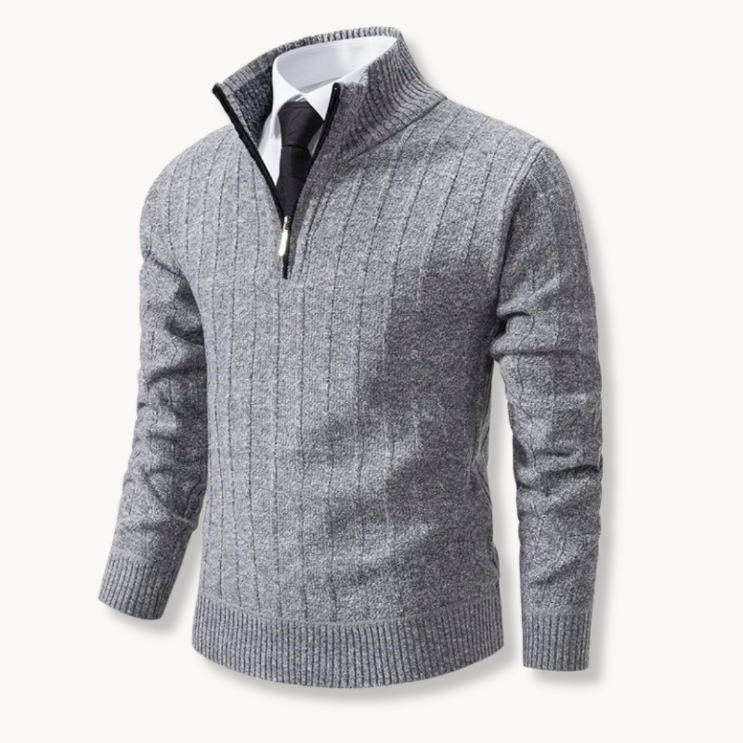 Kollin | Classic Knit Sweater with Quarter Zip