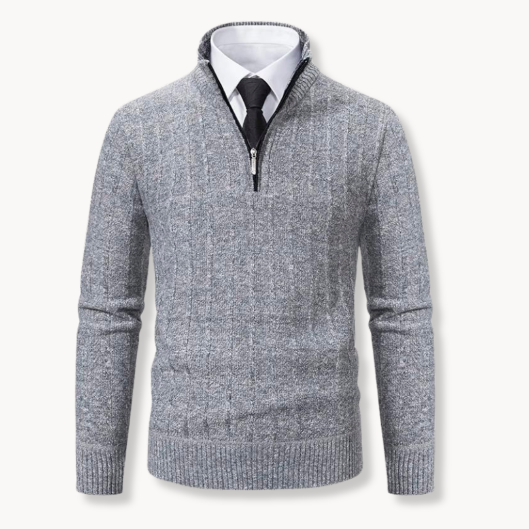 Kollin | Classic Knit Sweater with Quarter Zip