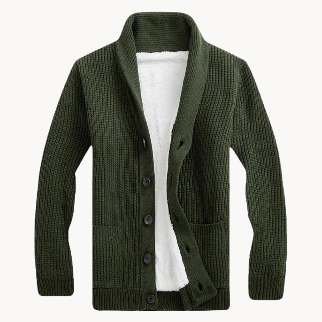 James | Stylish Shawl Collar Cardigan in Fleece