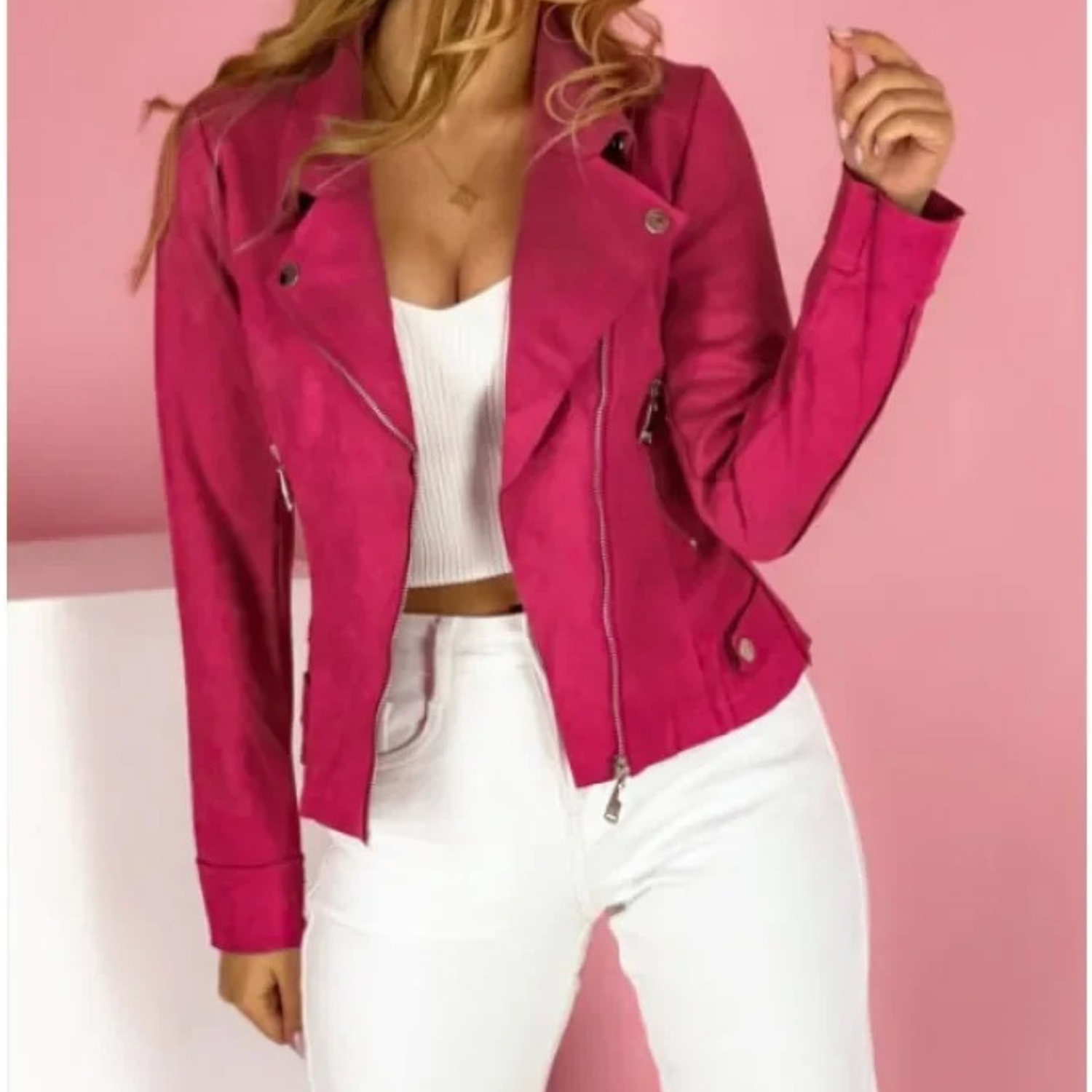 Women's Suede Biker Jacket | Stylish & Lightweight