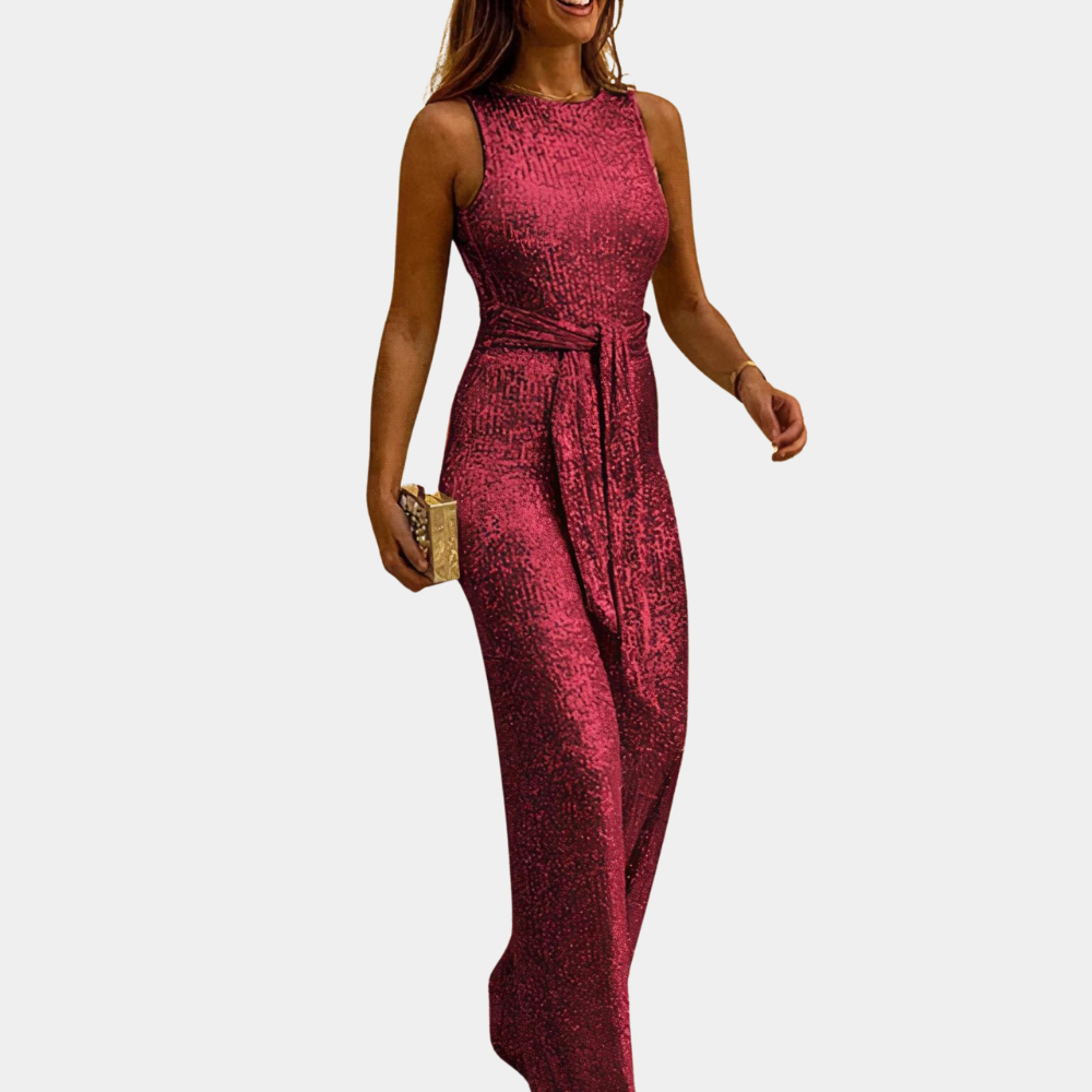 Sequin Sleeveless Jumpsuit | Elegant Party Wear