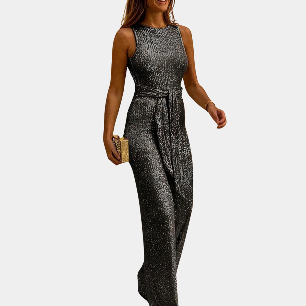 Sequin Sleeveless Jumpsuit | Elegant Party Wear