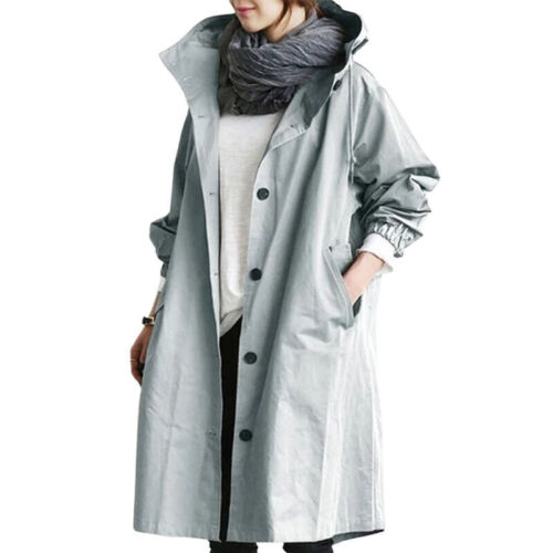 Women's Long Hooded Trench Coat | Lightweight & Stylish