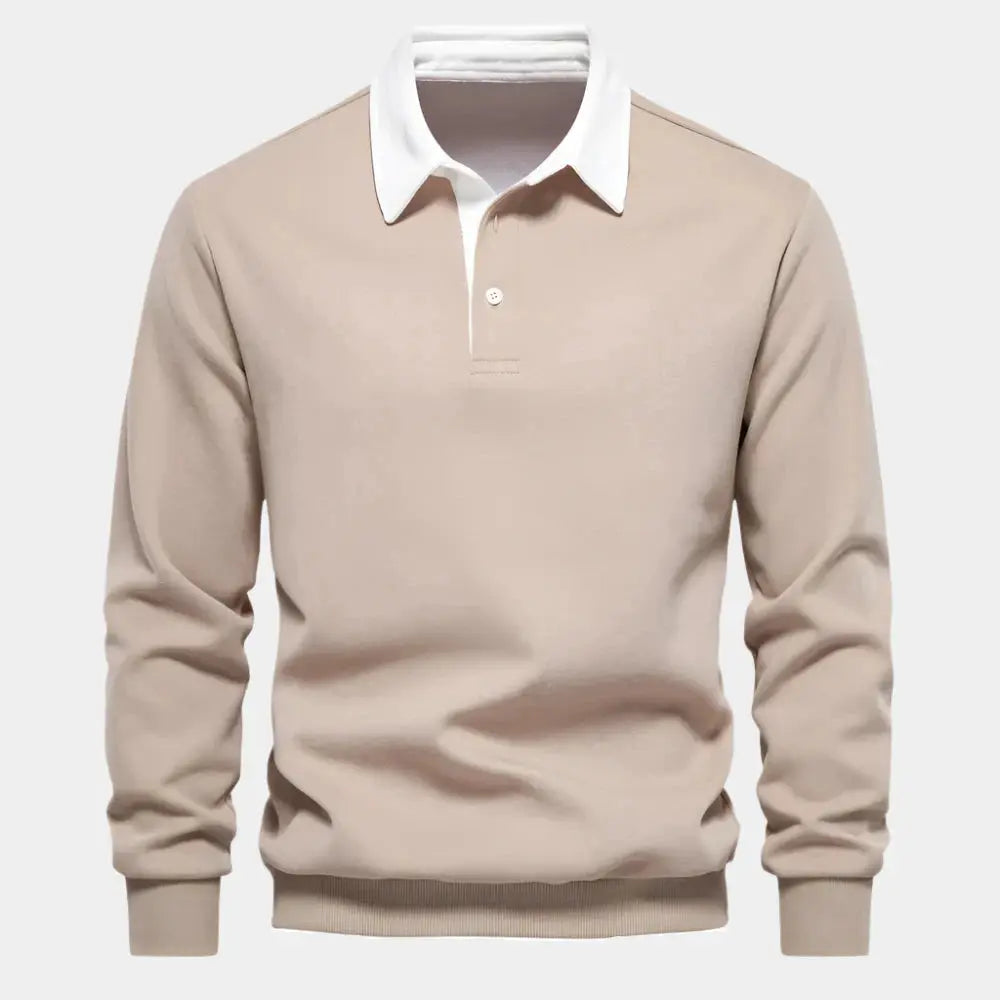 Men's Long-Sleeve Polo Sweatshirt | Casual & Stylish