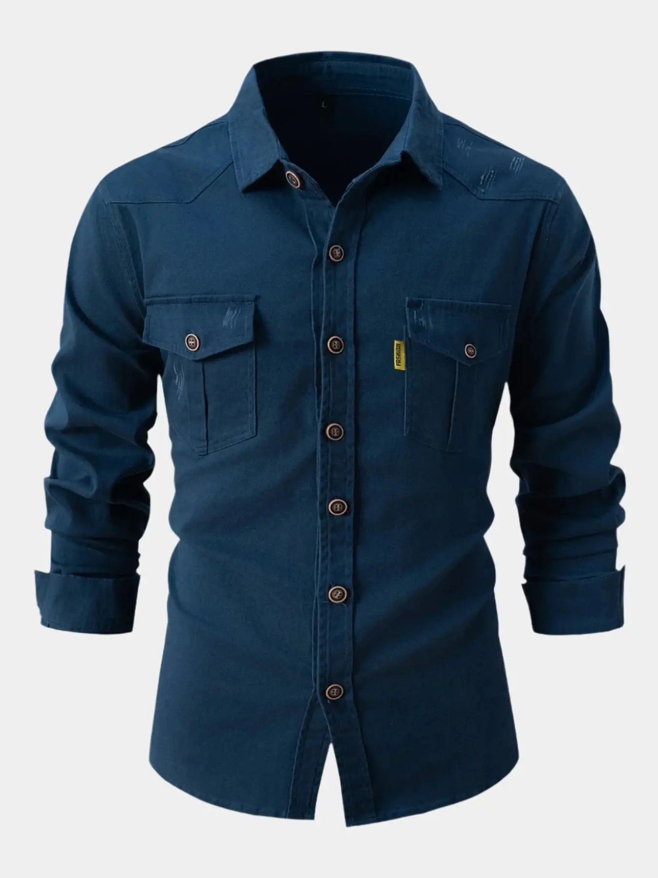 Men's Casual Denim Shirt | Long Sleeve Button-Up