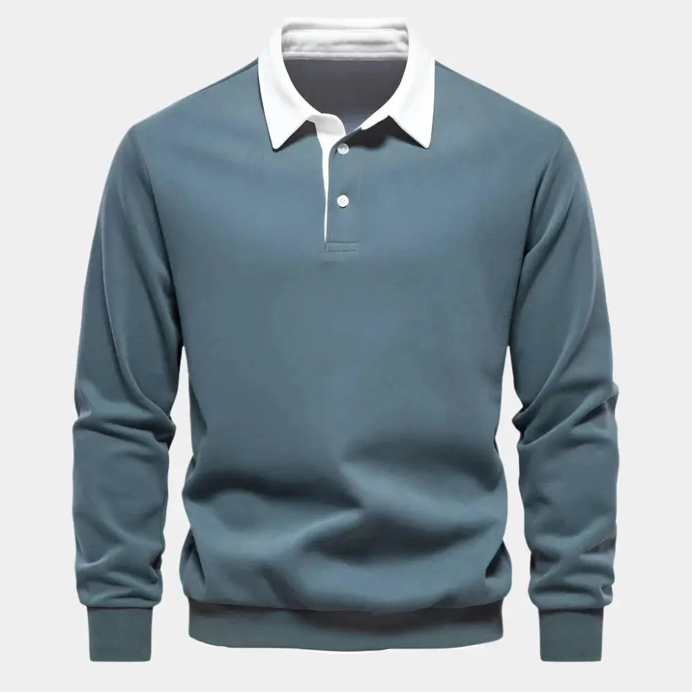 Men's Long-Sleeve Polo Sweatshirt | Casual & Stylish