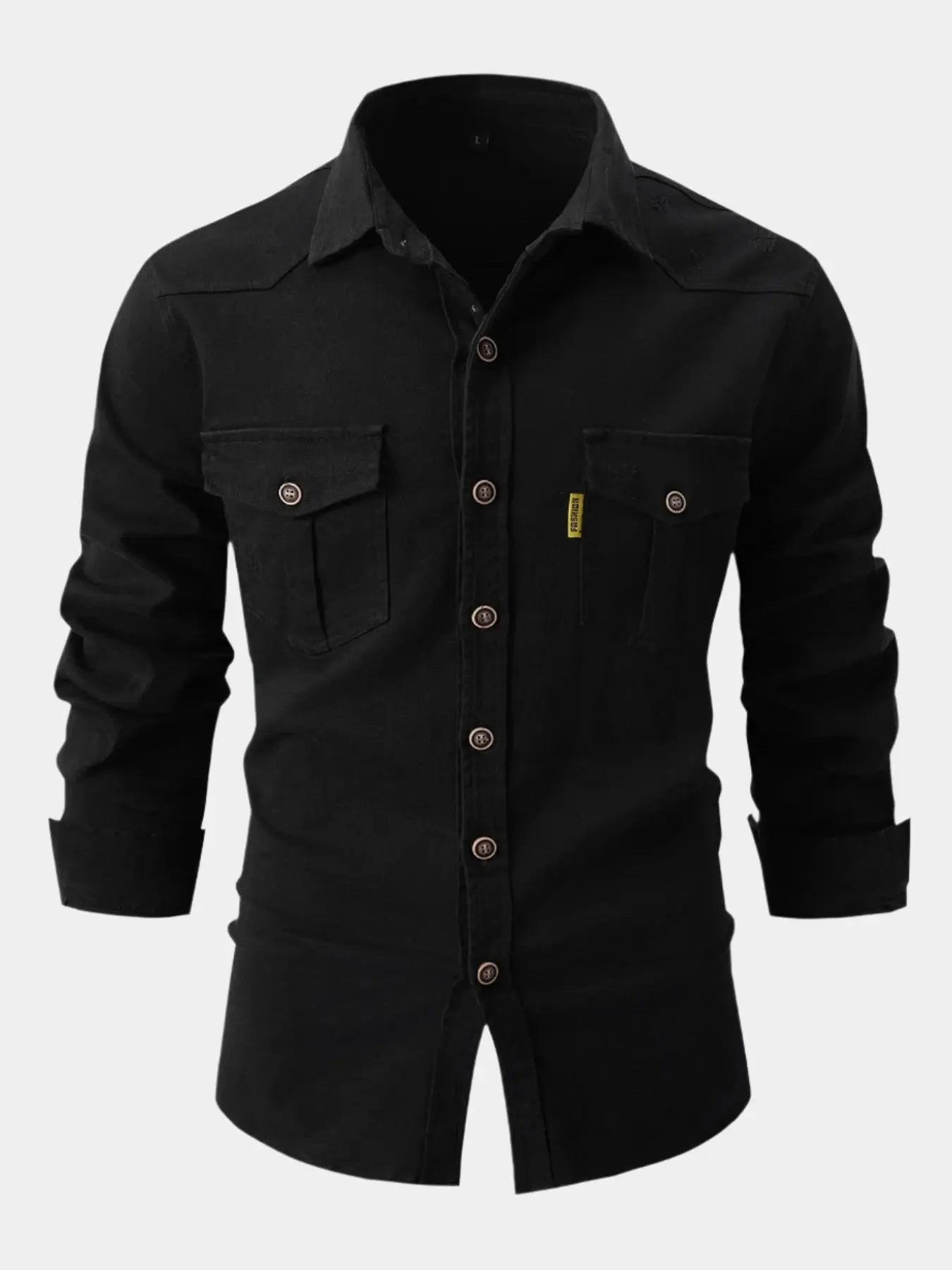 Men's Casual Denim Shirt | Long Sleeve Button-Up