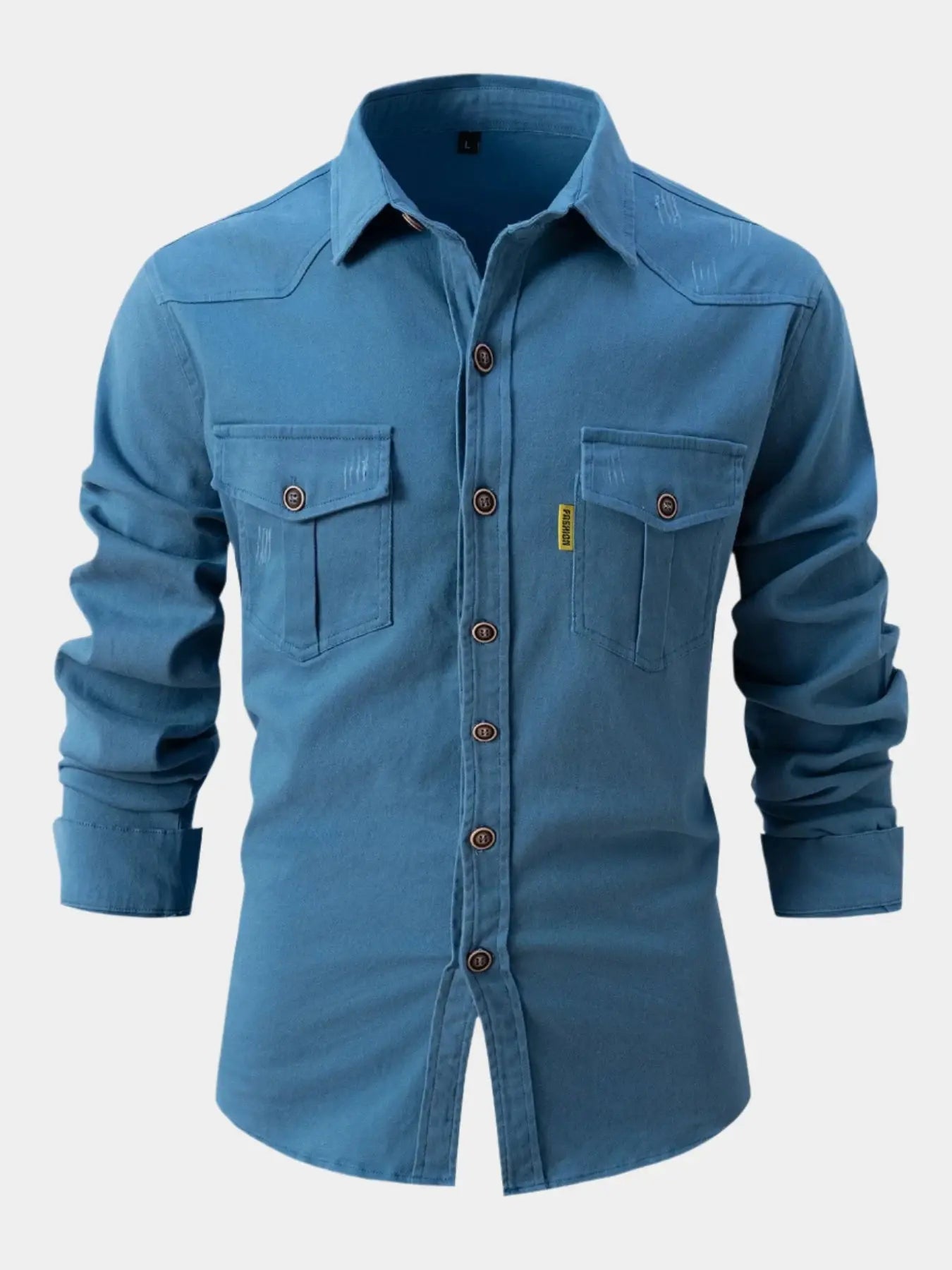 Men's Casual Denim Shirt | Long Sleeve Button-Up