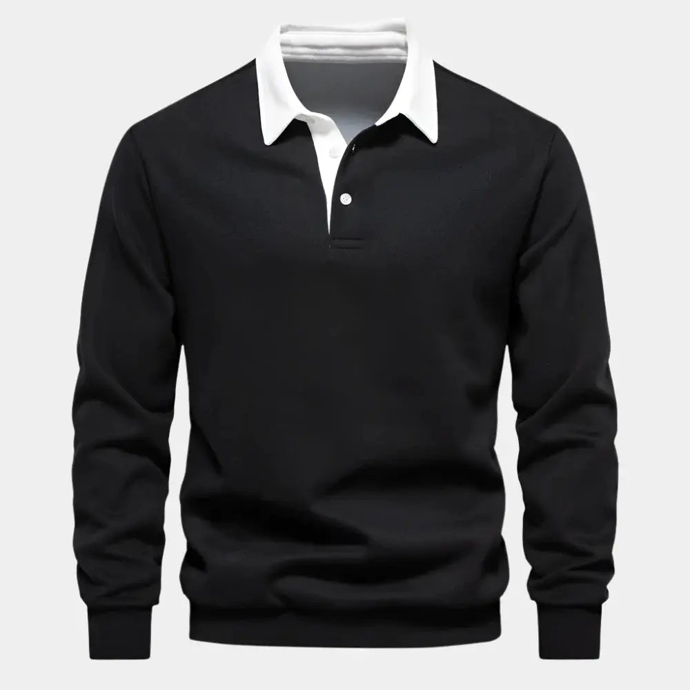 Men's Long-Sleeve Polo Sweatshirt | Casual & Stylish